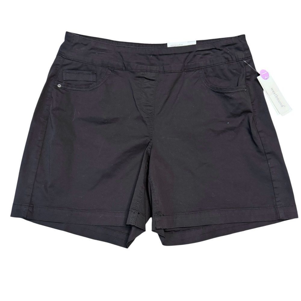 Westbound Black Mid-Rise Pull-On Shorts Park Avenue Fit